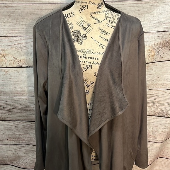 Gretchen Scott Designs Waterfall Cardigan Suede-look Open Front Size XL - Picture 3 of 9